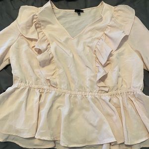 New Light Pink Peplum Shirt